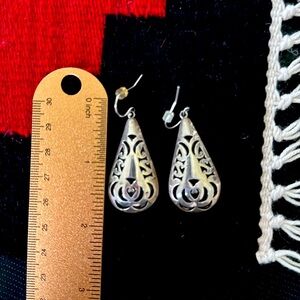 Ornate silver earrings